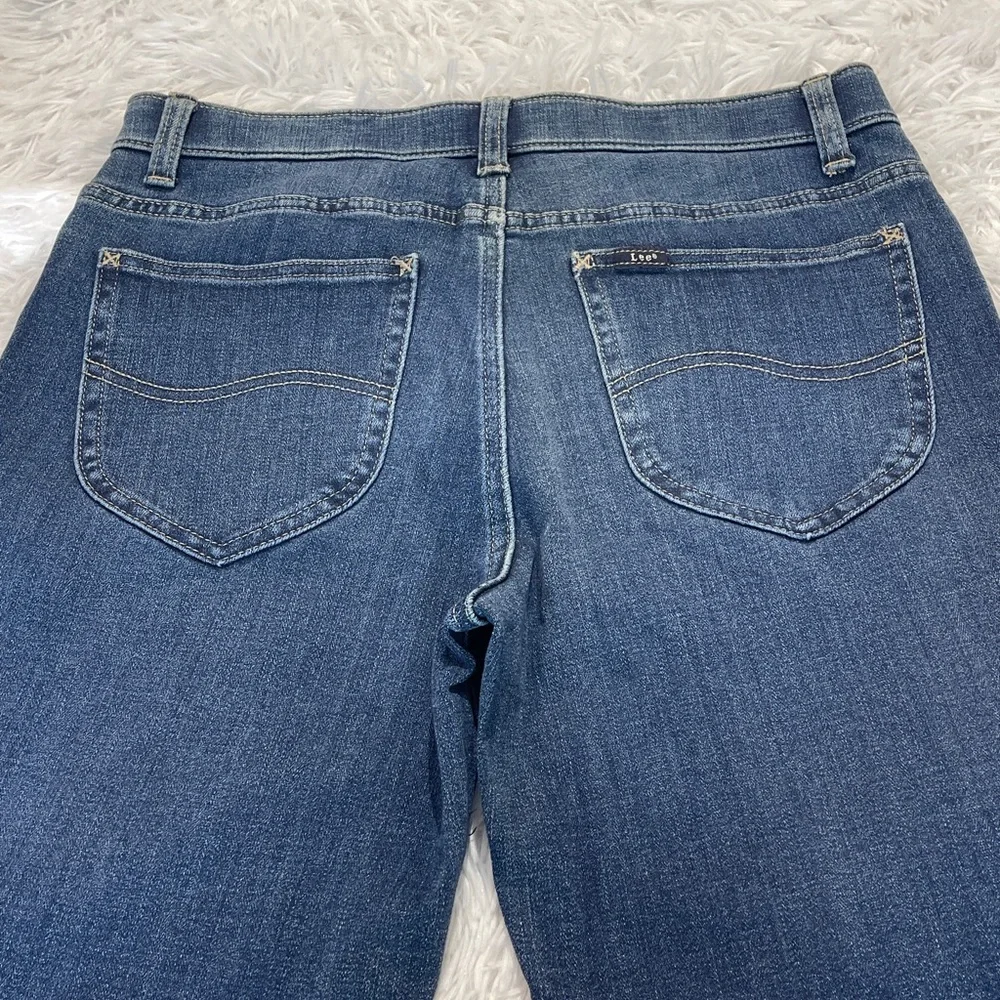 Lee WOMENS Classic Straight MID SLIM FIT Blue Jeans SIZE 8 Petite DENIM NWT